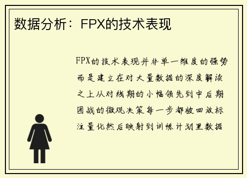 数据分析：FPX的技术表现